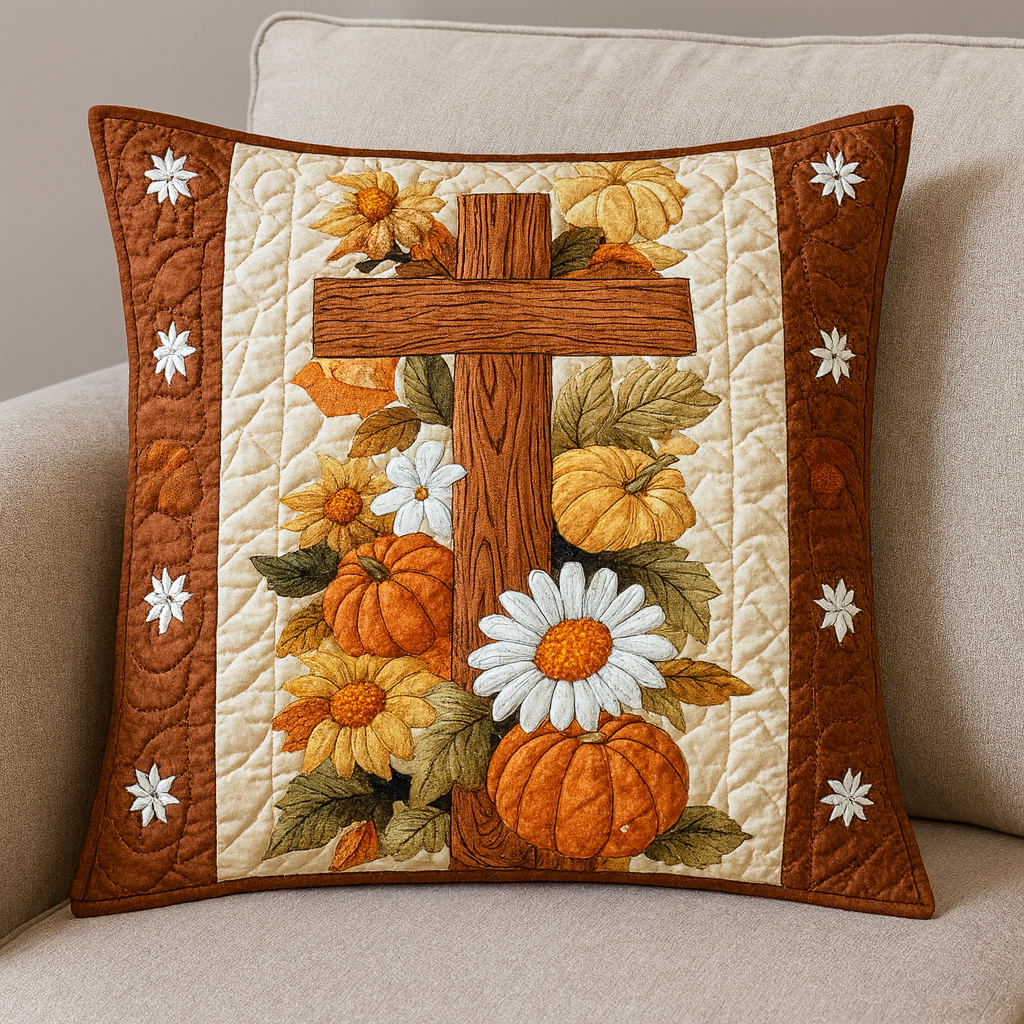 Sacred Gathering Quilted Pillow Case Fall Pillow Covers Gift Ideas For Friends