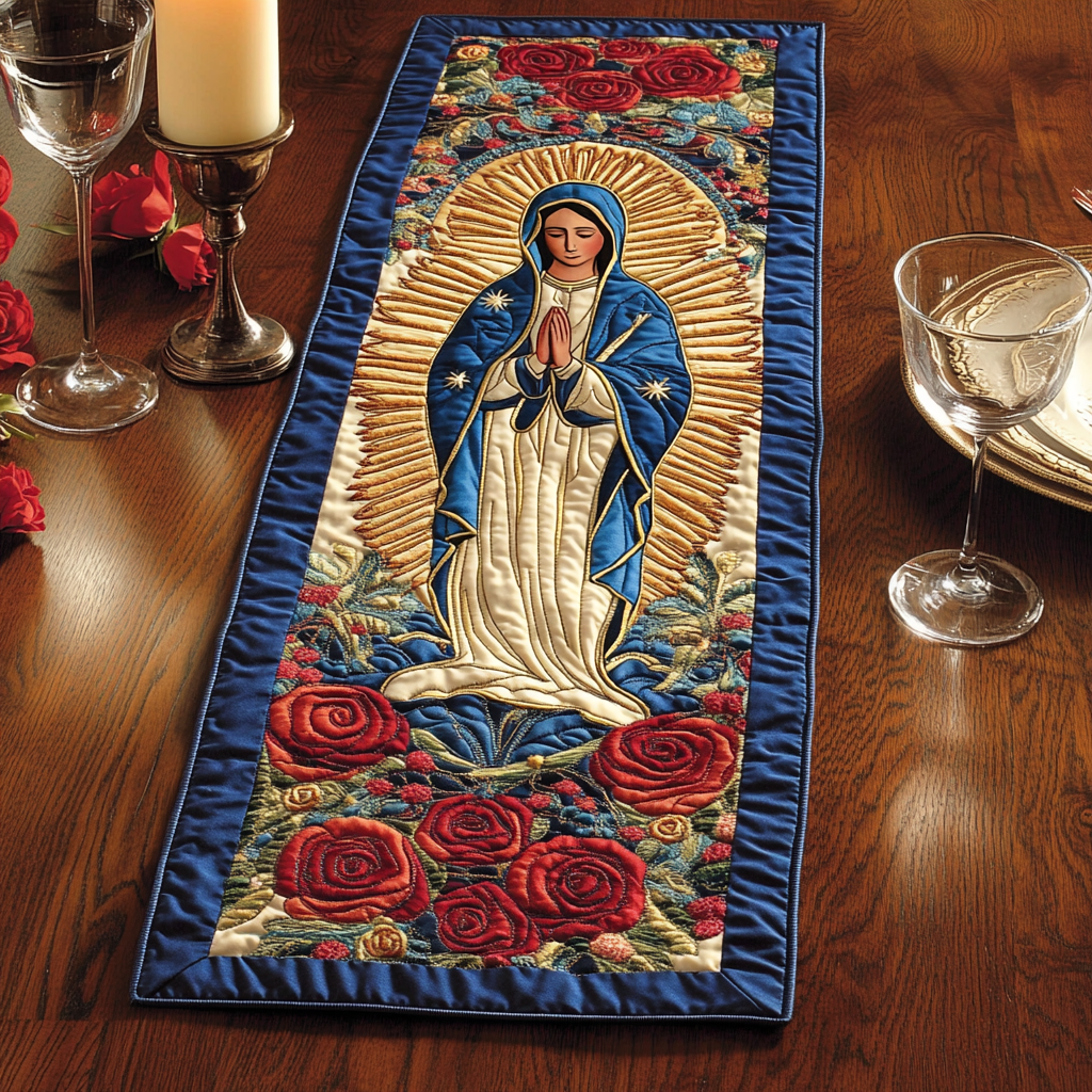 Sacred Grace Quilted Table Runner Dining Room Decor Ideas Wedding Gift For Horse Lovers