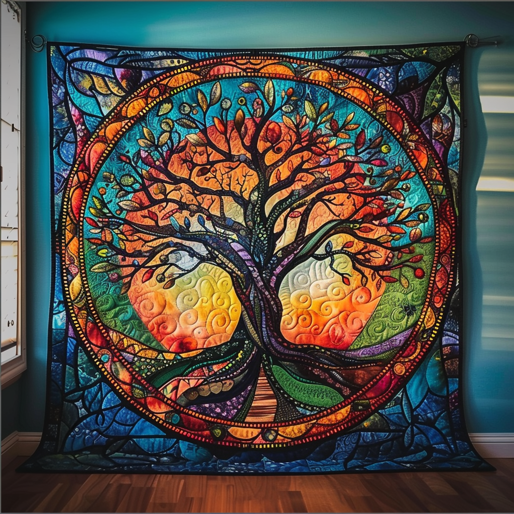 Sacred Grove Quilted Blanket Tree Of Life Gifts For Her