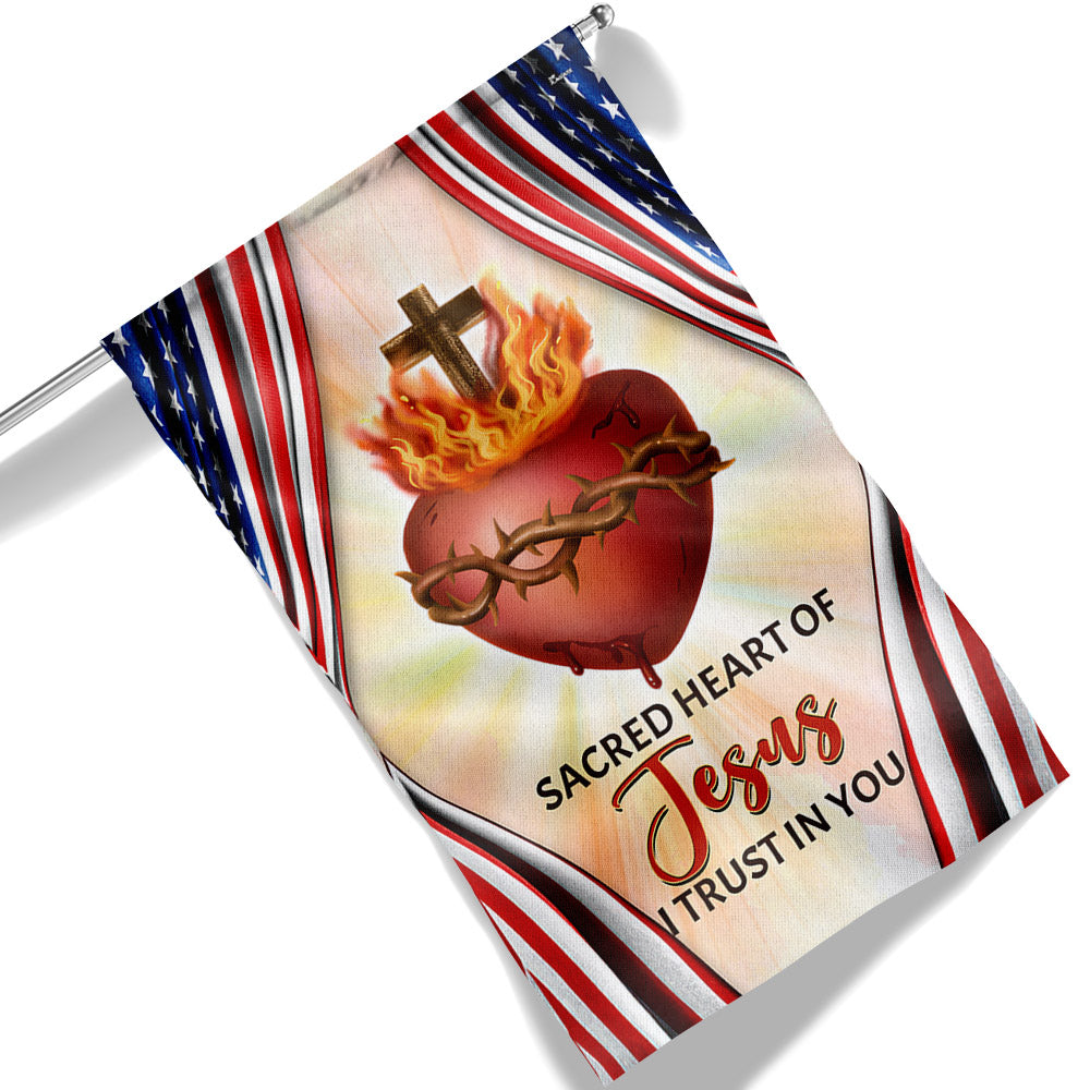 Sacred Heart Of Jesus I Trust In You Jesus American Flag