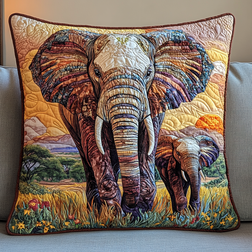 Sacred Herd Quilted Pillow Case Reindeer Christmas Pillow Cover