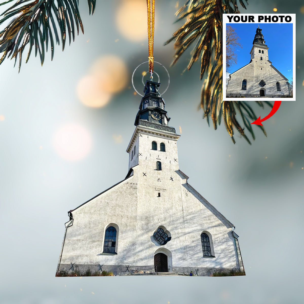 Sacred Home Personalized Photo Mica Ornament Christmas Gift For Family Members