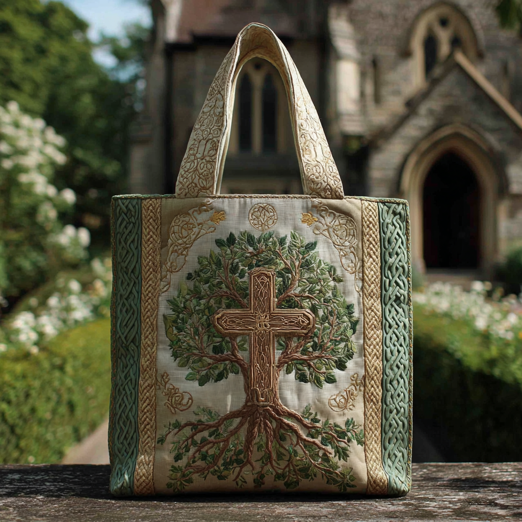 Sacred Intersection Quilted Tote Bag Christian Gifts For Ladies