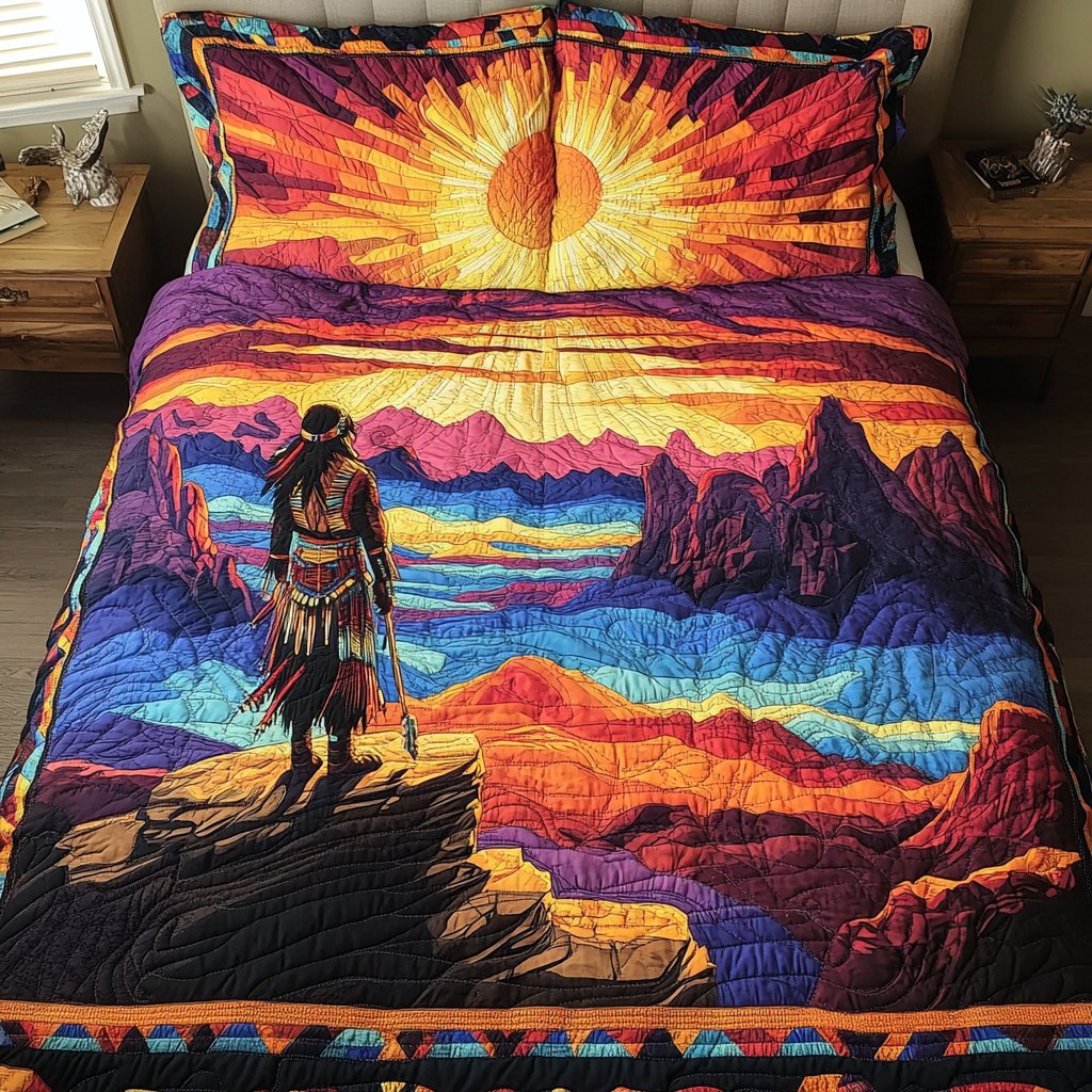 Sacred Lands Quilted Bedding Set Bed Decorations Great Native American Presents