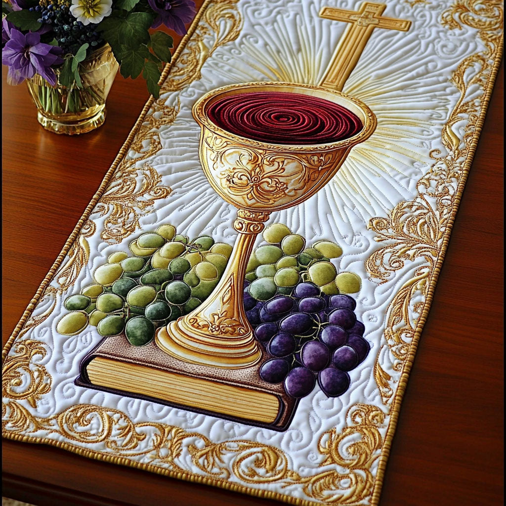 Sacred Light Quilted Table Runner Winter Themed Table Runners Religious Gifts For Mom