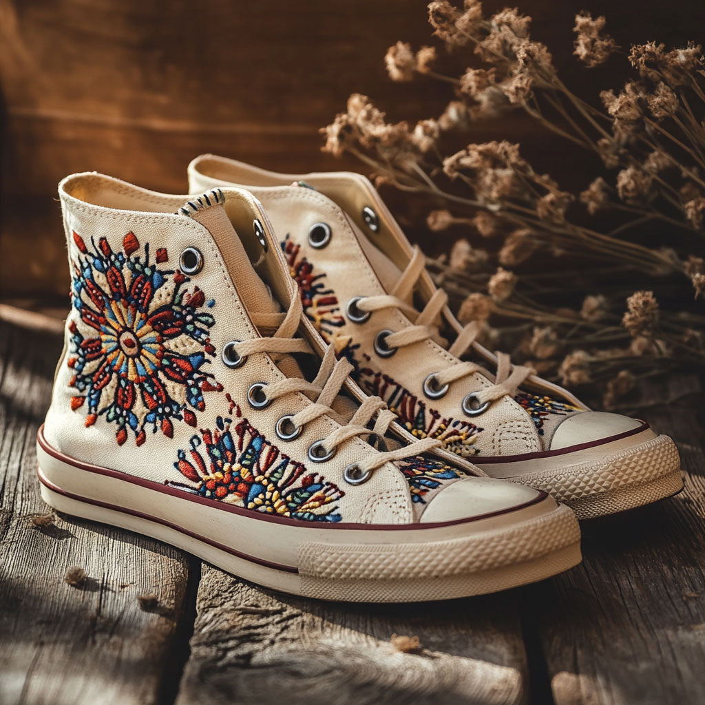 Sacred Mandala Canvas High Tops All Day Comfort Merch