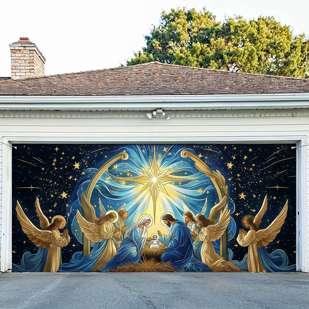 Sacred Moment Christmas Garage Door Banner Holiday Home Decor Christmas Gifts For Christians