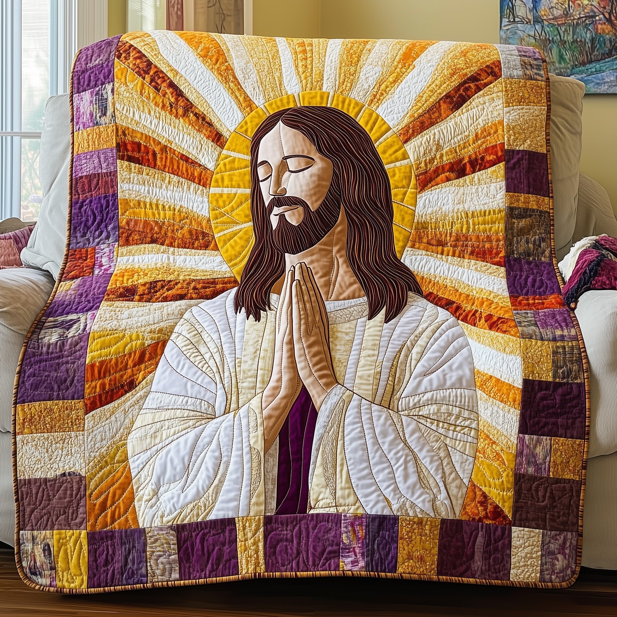 Sacred Moment Quilted Blanket Merchandise Throw BlanketChristian Christmas Gifts For Mom