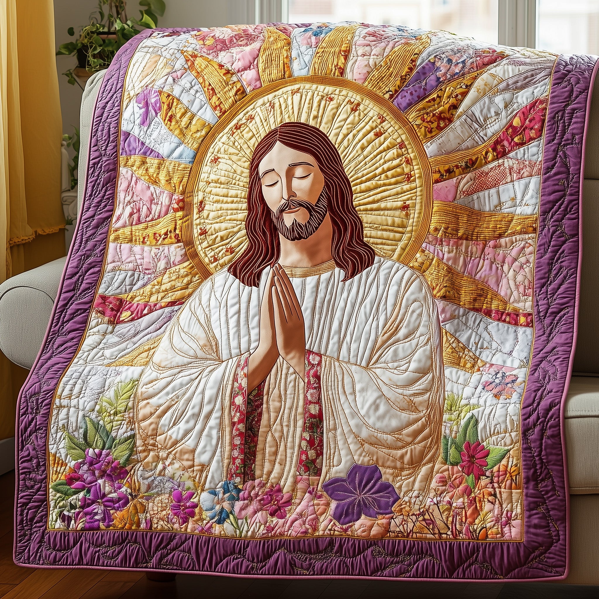 Sacred Moment Quilted Blanket Merchandise Throw BlanketFaith Based Christmas Gifts