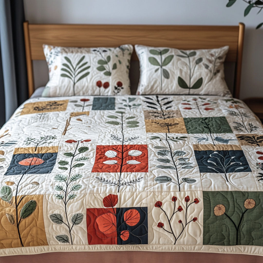 Sacred Petal Quilted Bedding Set Special Home Gift Idea for Comfortable Living