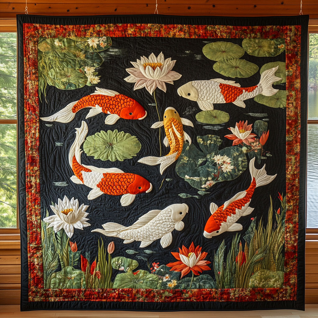 Sacred Pond Quilt Luxury Quilt Blanket for Elegant Home Decor