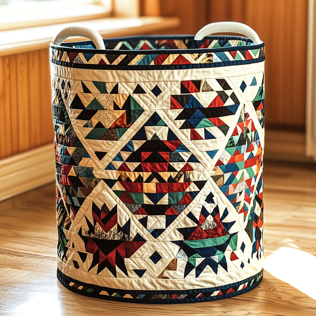 Sacred Quilt Quilted Laundry Basket Merch For Cozy Nights
