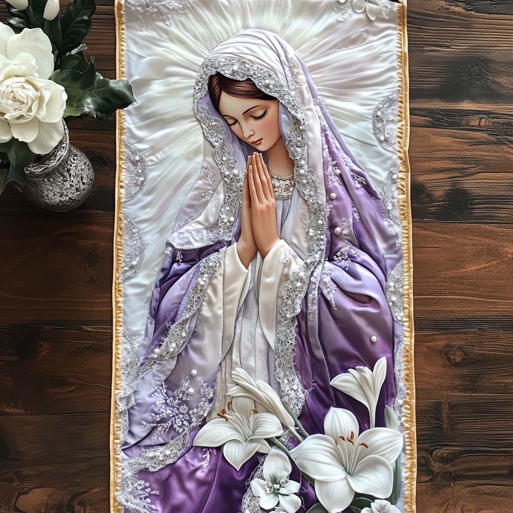 Sacred Serenity Quilted Table Runner Christmas Holiday Table Runners Gifts For Christians