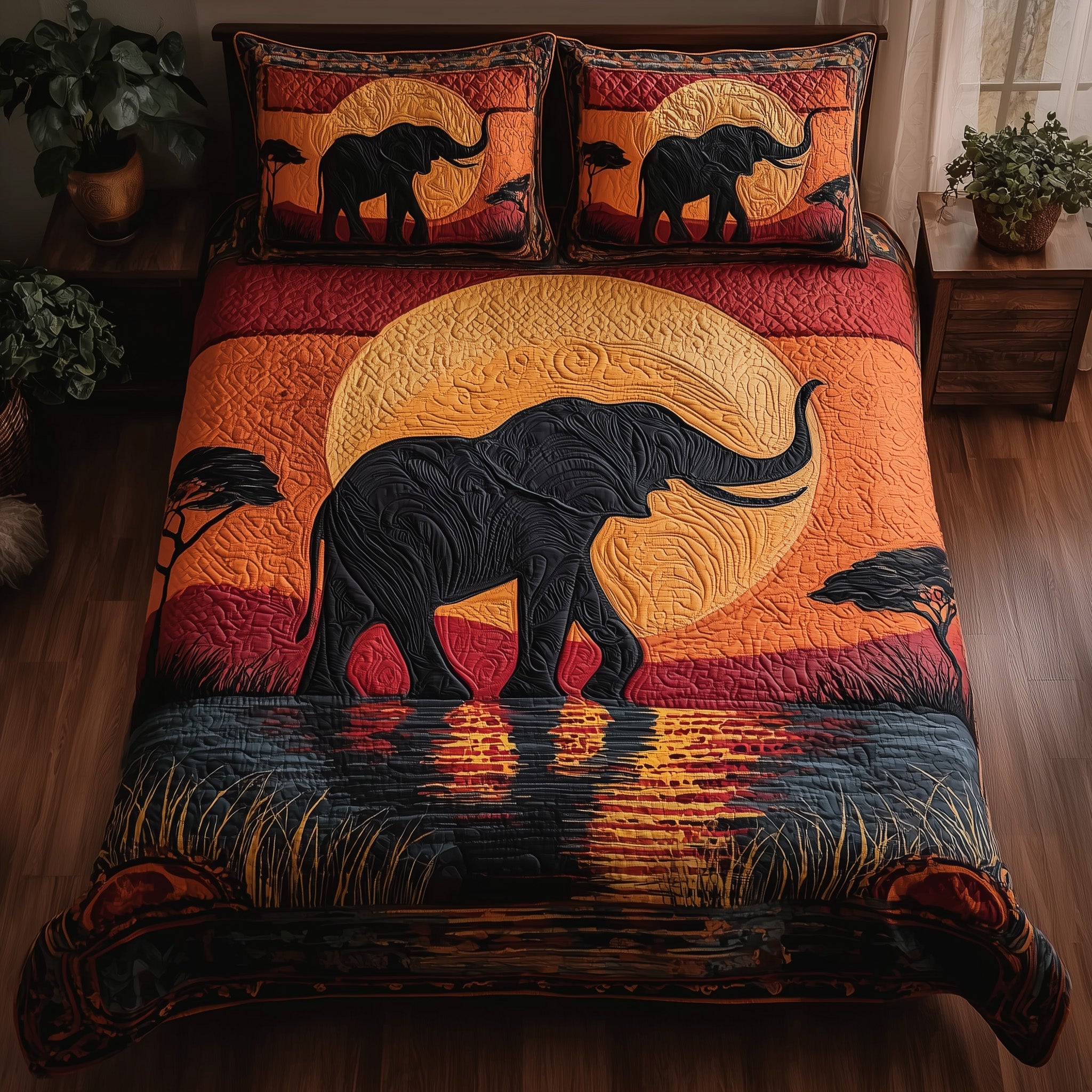 Sacred Soil Wanderer Quilted Bedding Set Linen Blend