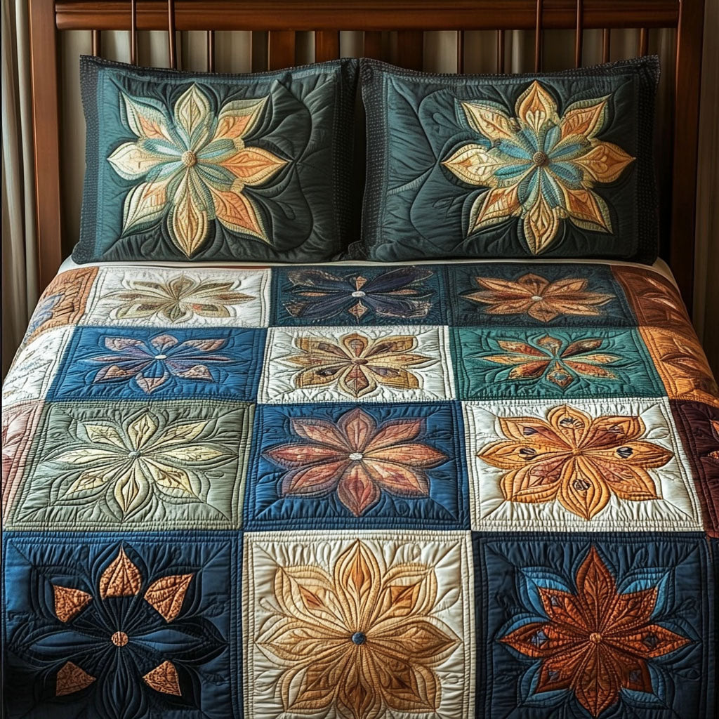 Sacred Spiral Quilted Bedding Set Soft and Cozy Bedding Set for Comfortable Sleep