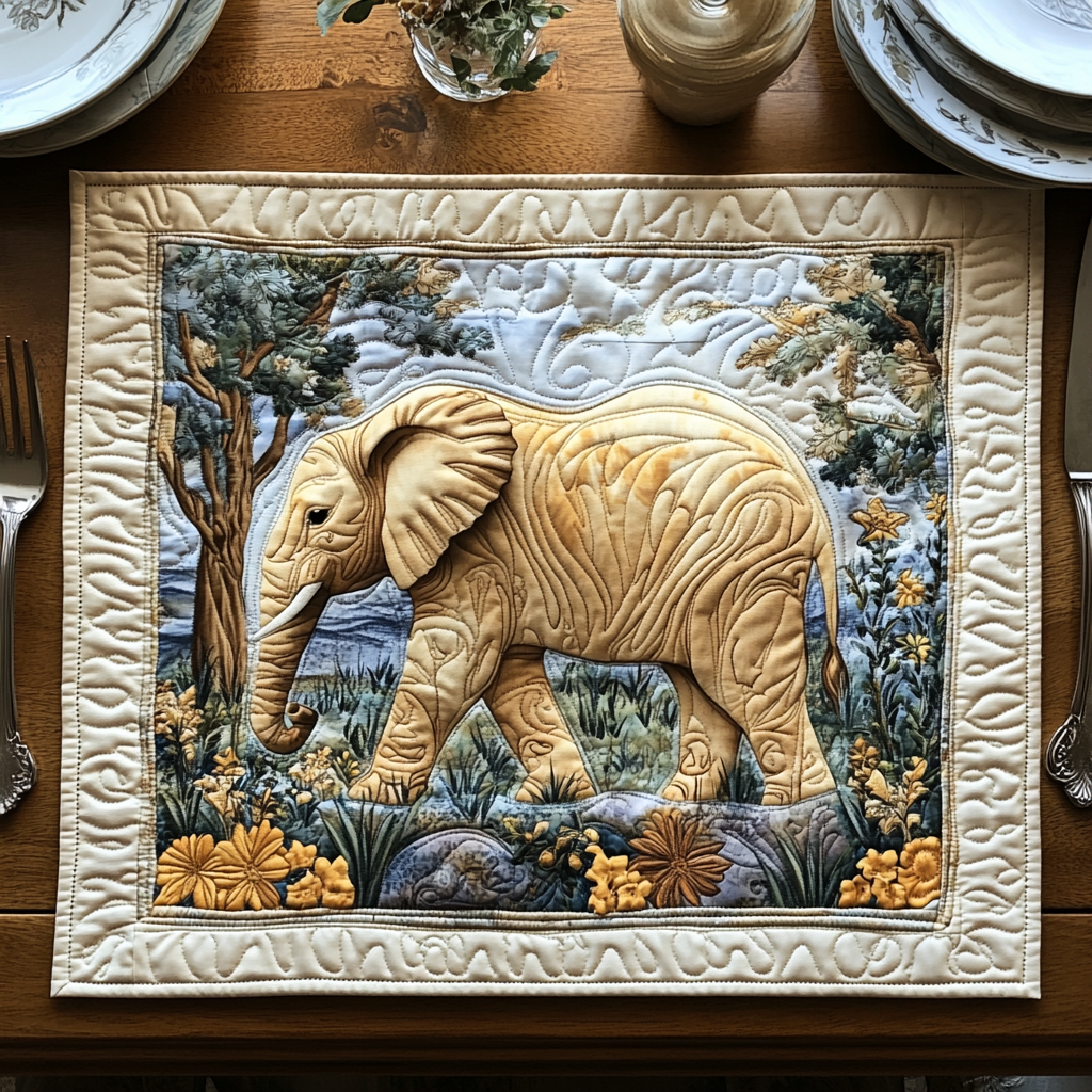 Sacred Steps Quilted Place Mat Dining Room Table Decorated For Christmas Unique Elephant Themed Gifts