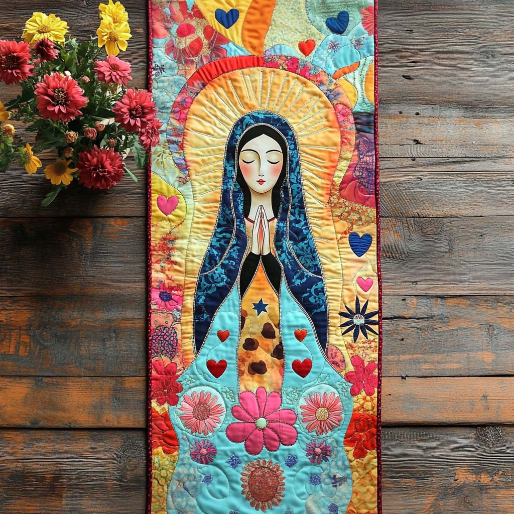 Sacred Sunset Quilted Table Runner Christmas Dinner Decorations Gifts For Christians