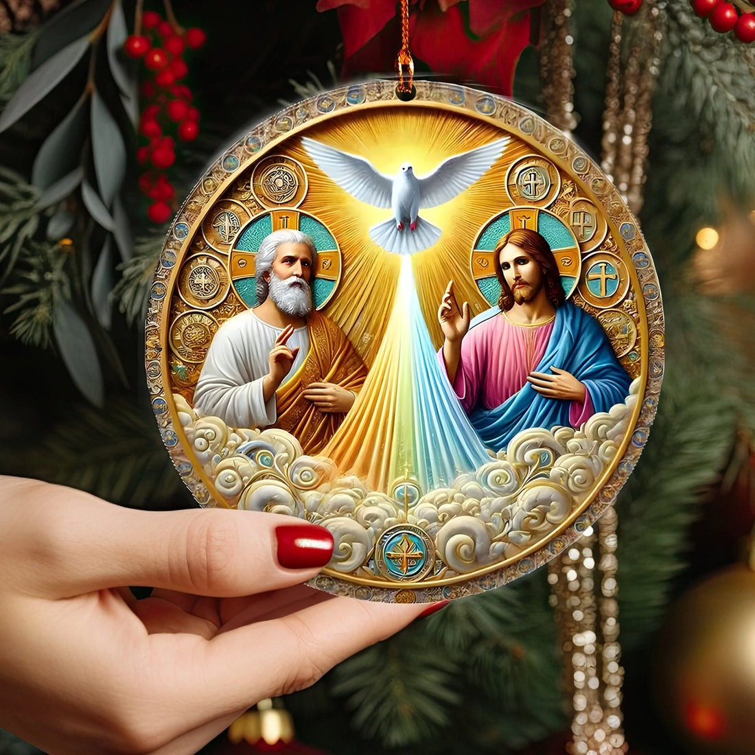 Sacred Trinity Light Christmas Ornament 2025 Xmas Tree Ornaments Family