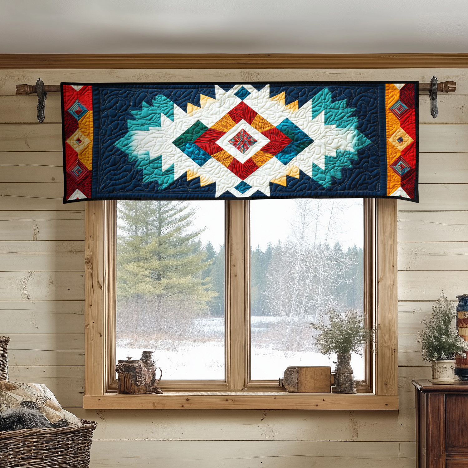 Sacred Weave Quilted Valance Christmas Decor For Entryway Native American Gifts