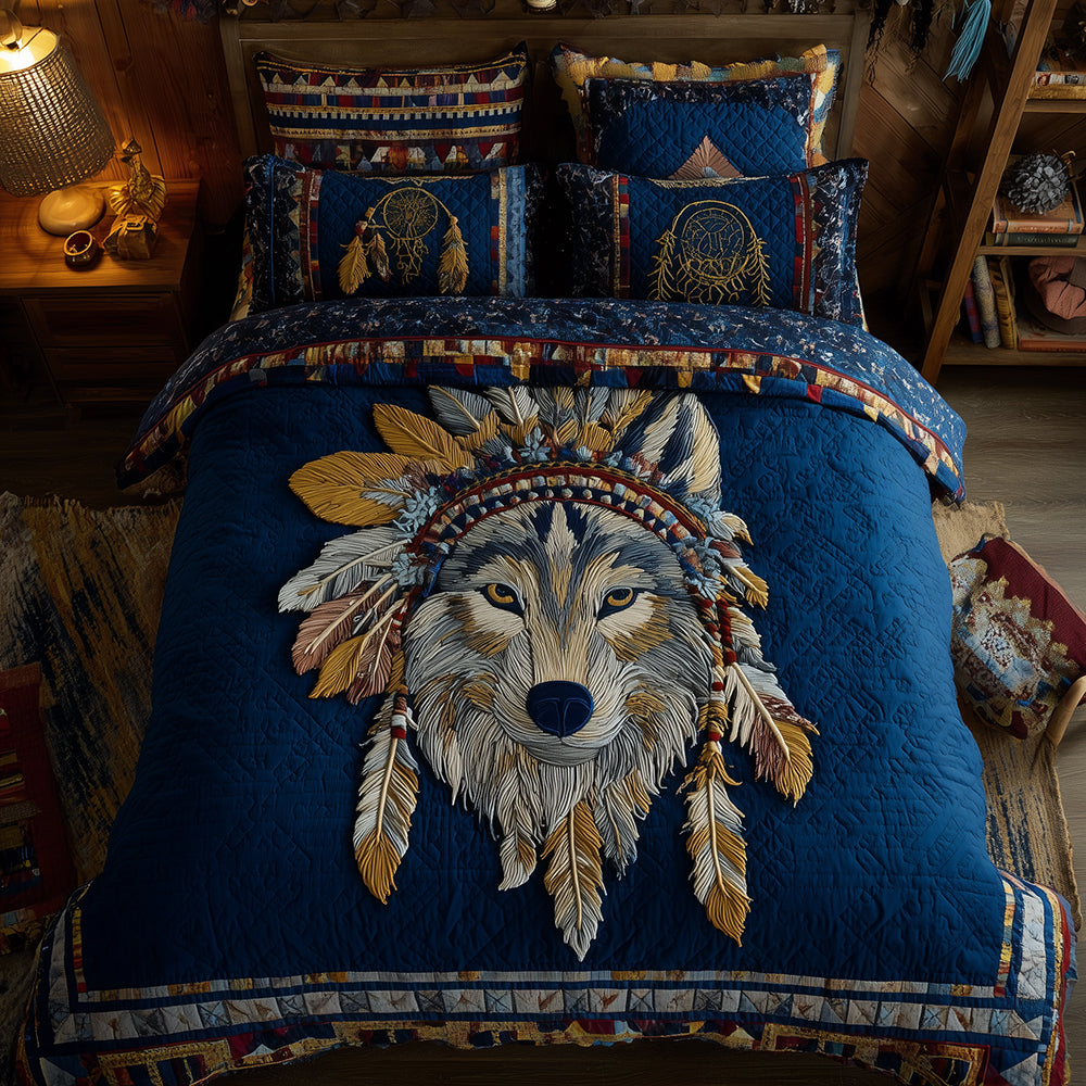 Sacred Wolf Dreams Quilted Bedding Set Bedroom Decorations Gifts For People Who Love Wolves