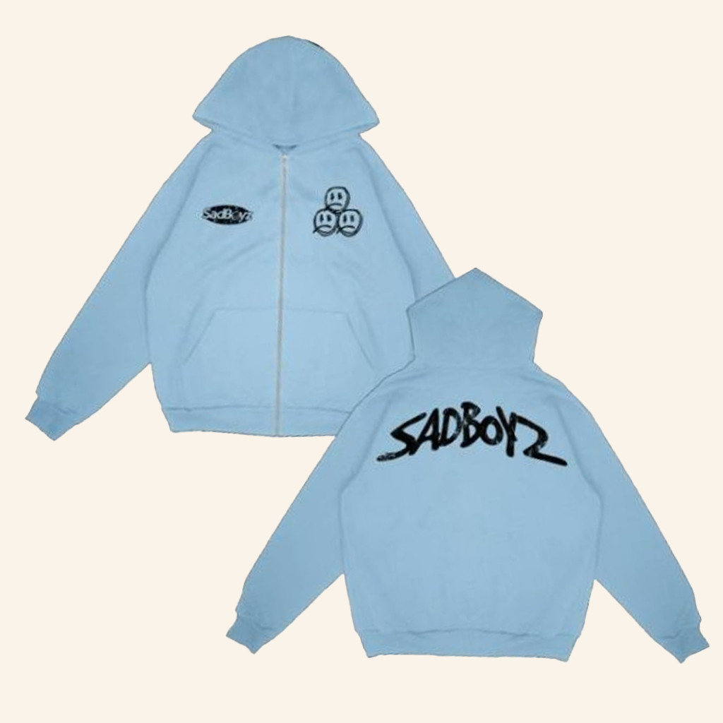 Sad Boyz Merch Sad Boyz Blue Zip Up Hoodie Christmas Gifts For Sister