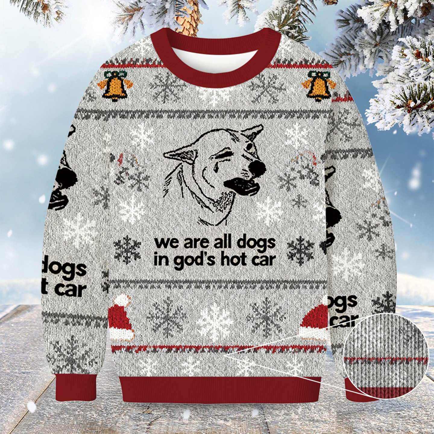 Sad Dog Funny Christmas Ugly Sweater Funny Dog Christmas Sweater Xmas Gifts