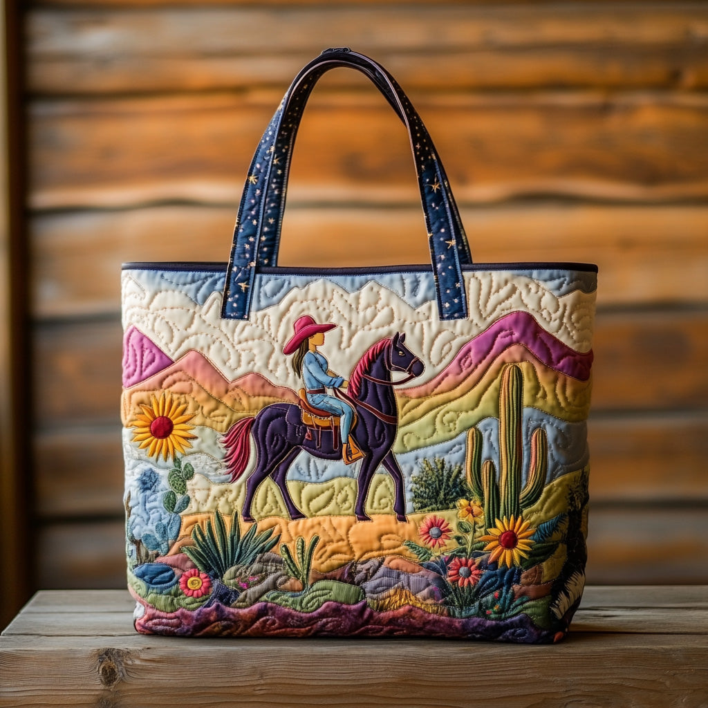 Saddle Bloom Quilted Tote Bag Gift Ideas For Cow Lovers