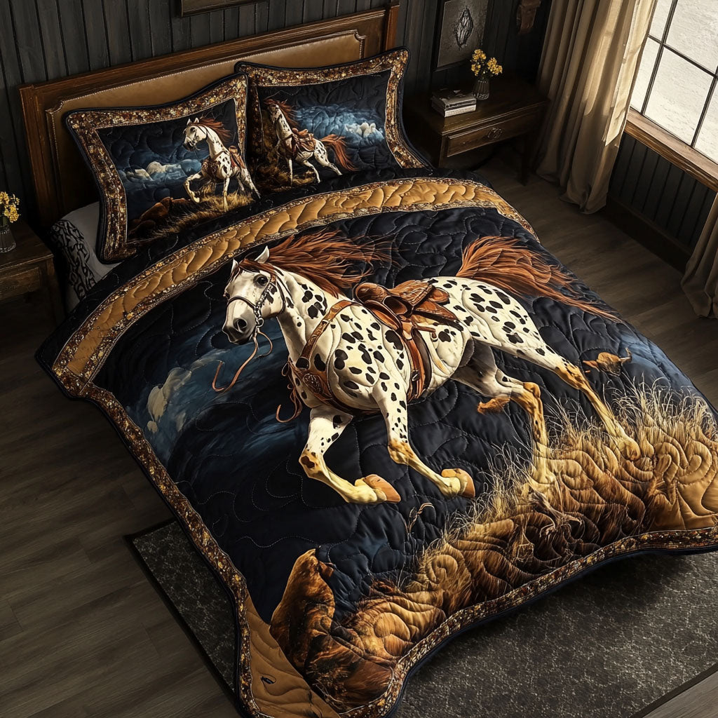 Saddle Freedom Quilted Bedding Set Cool Bedroom Decor Good Gifts For Horse Lovers