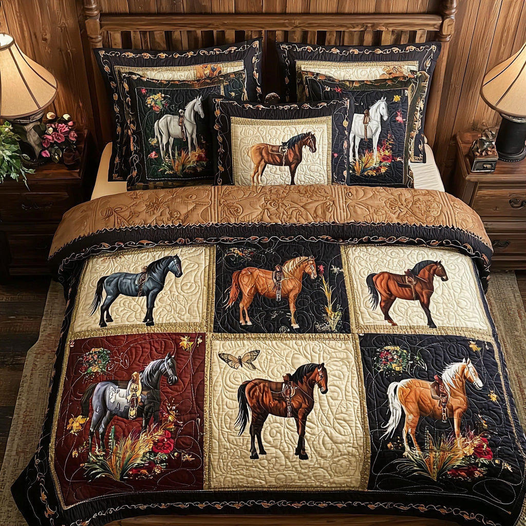 Saddle Skies Quilted Bedding Set Cozy Bedroom Decor Cowboy Related Gifts