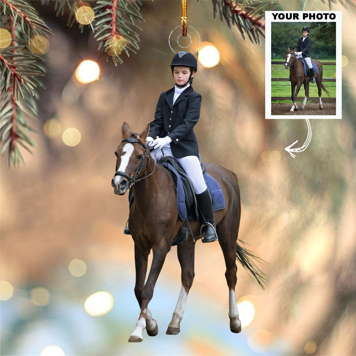 Saddle Spirit Personalized Photo Mica Ornament Gift For Rodeo Lovers Rodeo Players