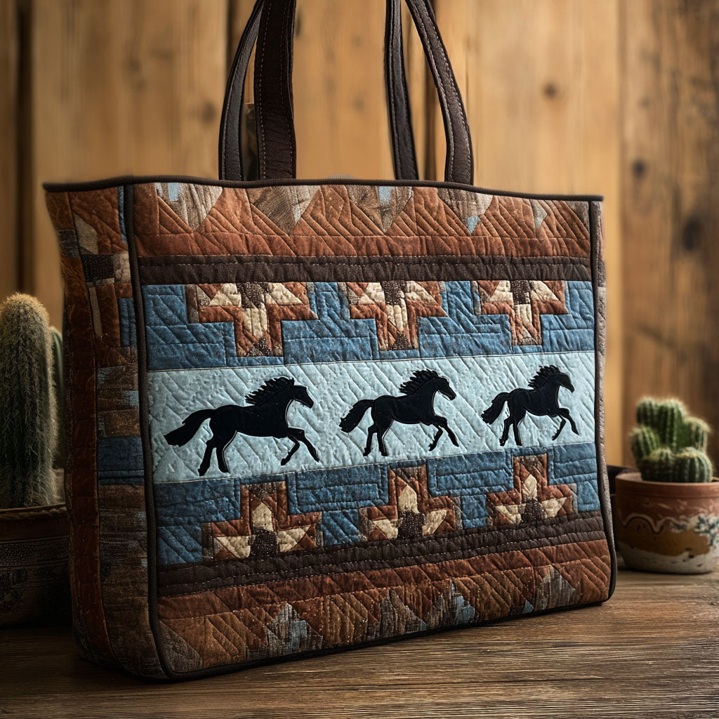 Saddle Stitch Quilted Tote Bag Best Gifts For Horse Lovers