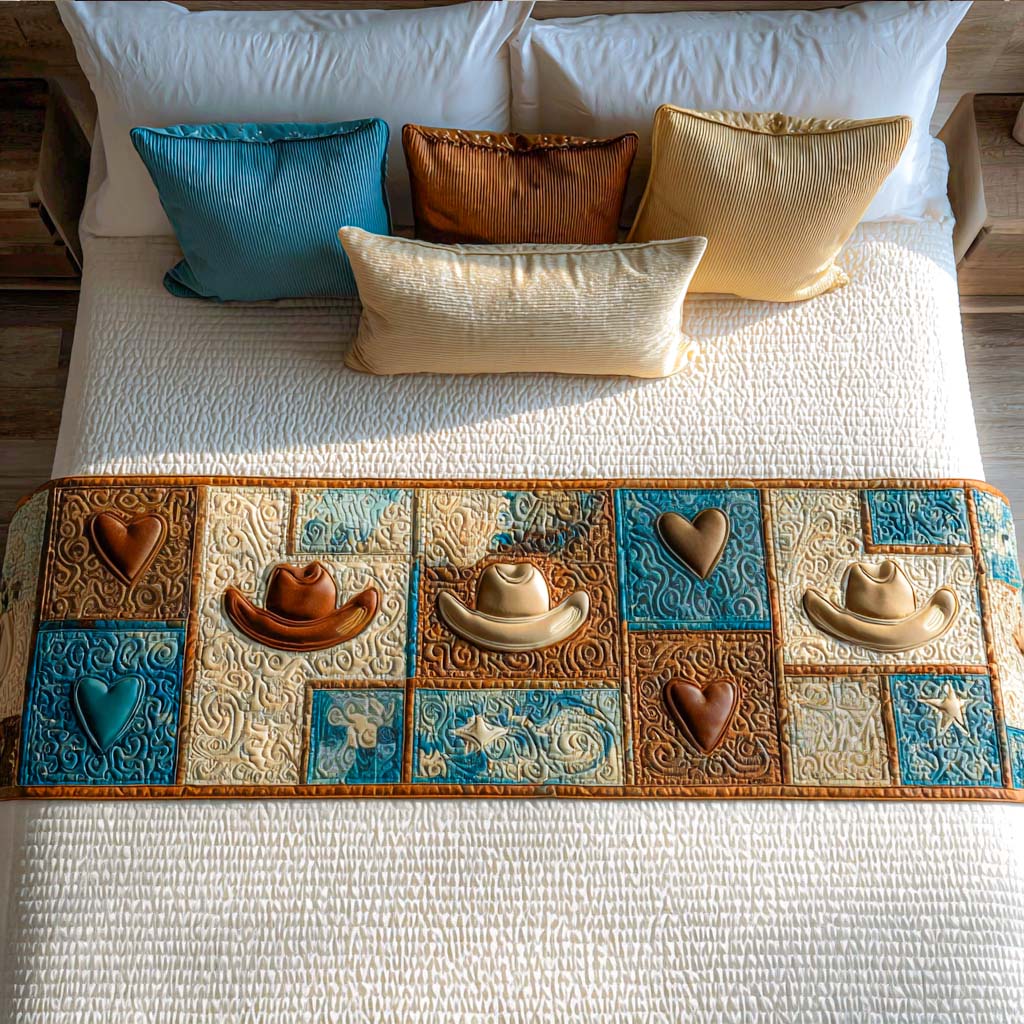 Saddle Style Quilted Bed Runner Bedroom Decorations Cowboy Gifts Ideas For Him