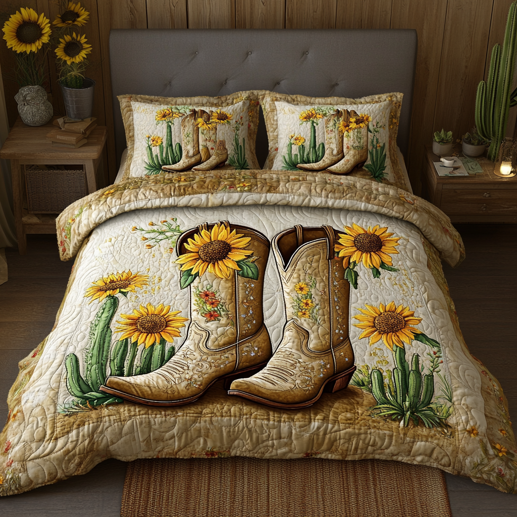 Saddle Up Quilted Bedding Set Bedroom Decor Cool Gifts For Cowboys