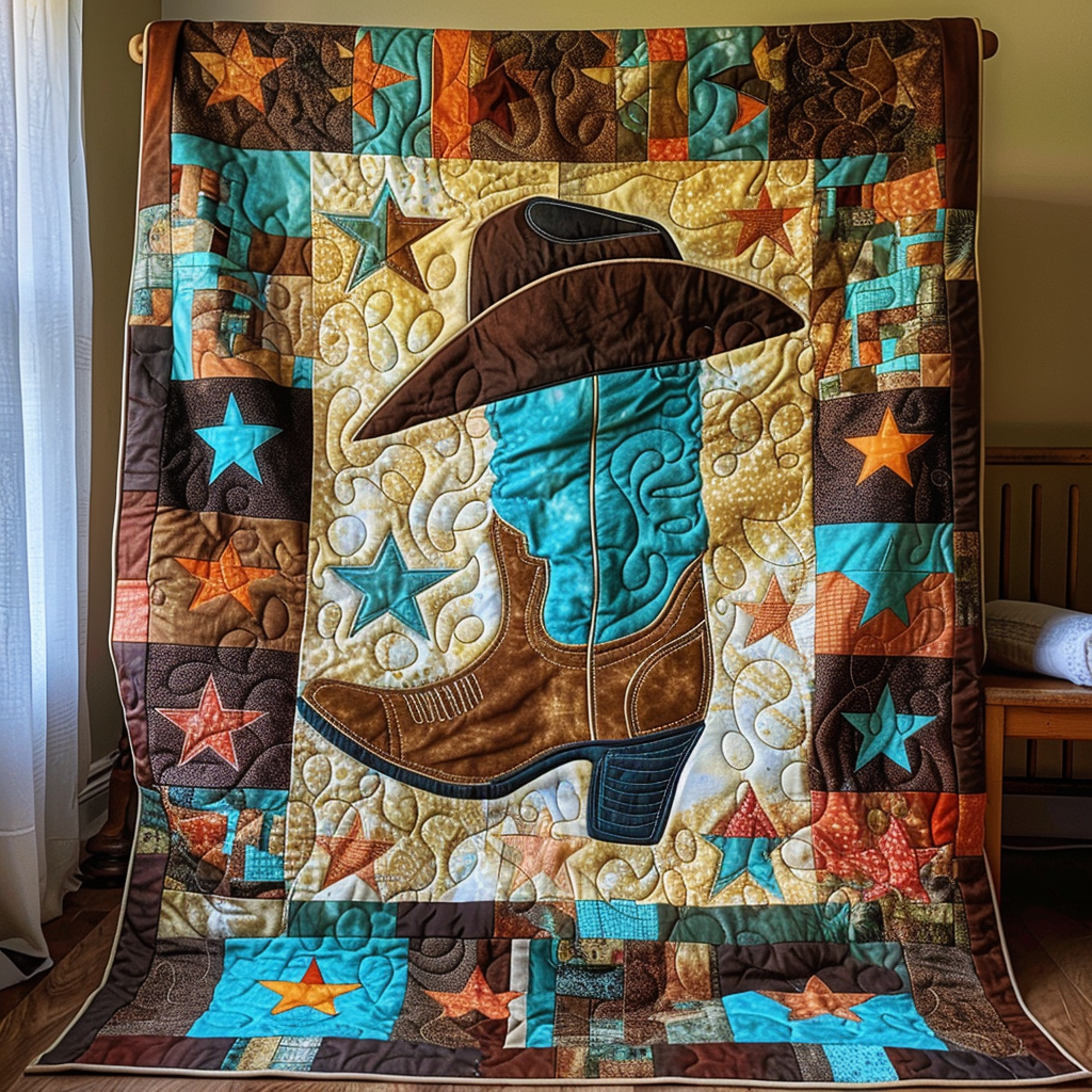 Saddle Up Quilted Blanket Gift For Cow Lover