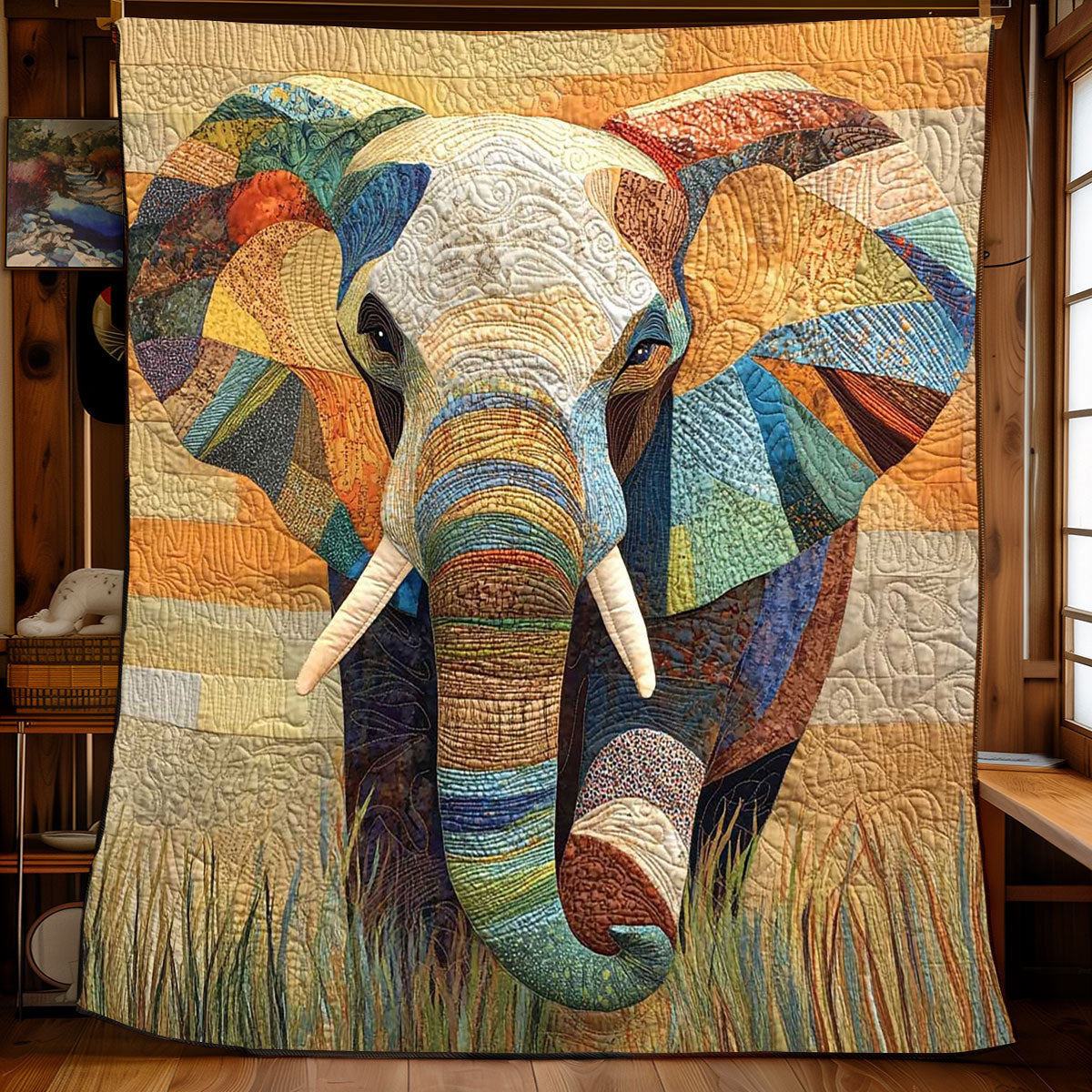 Safari Elephant Quilt Soft Quilt Blanket Gift for Comfortable Nights