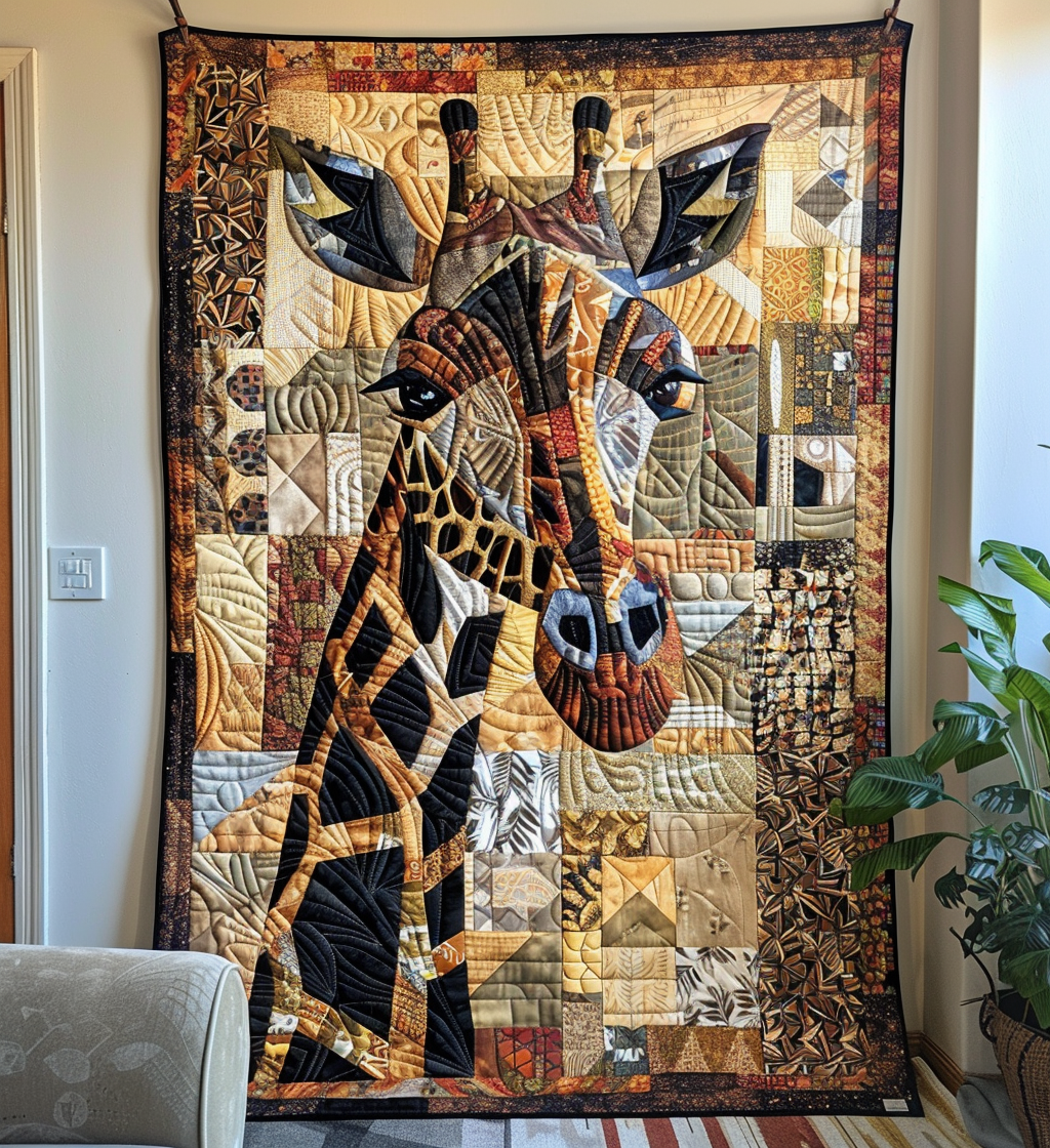 Safari Giraffe Quilted Blanket Presents For Giraffe Lovers