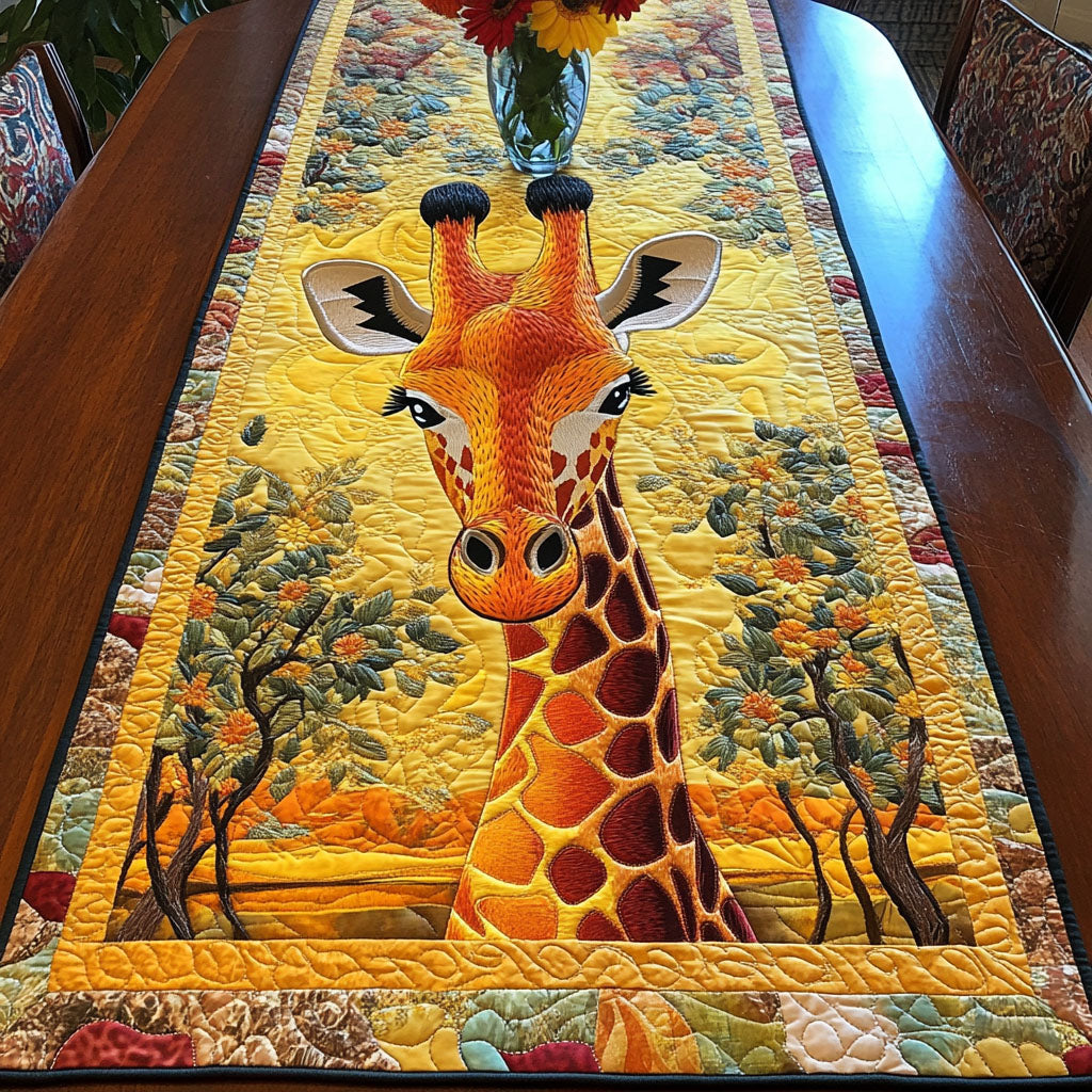 Safari Love Giraffes Quilted Table Runner Kitchen Table Decor Giraffe Theme Gifts