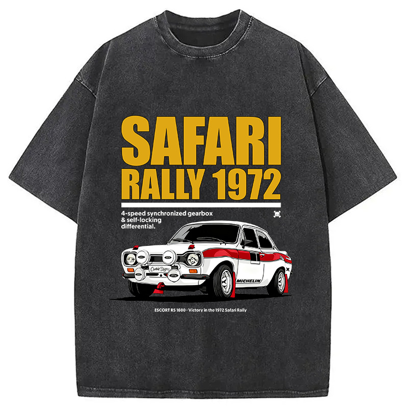 Safari Rally 1972 Washed T-Shirt Trendy Aesthetic Graphic Apparel Gifts For Friends Safari Rally 1972 Washed T-Shirt Trendy Aesthetic Graphic Apparel Gifts For Friends