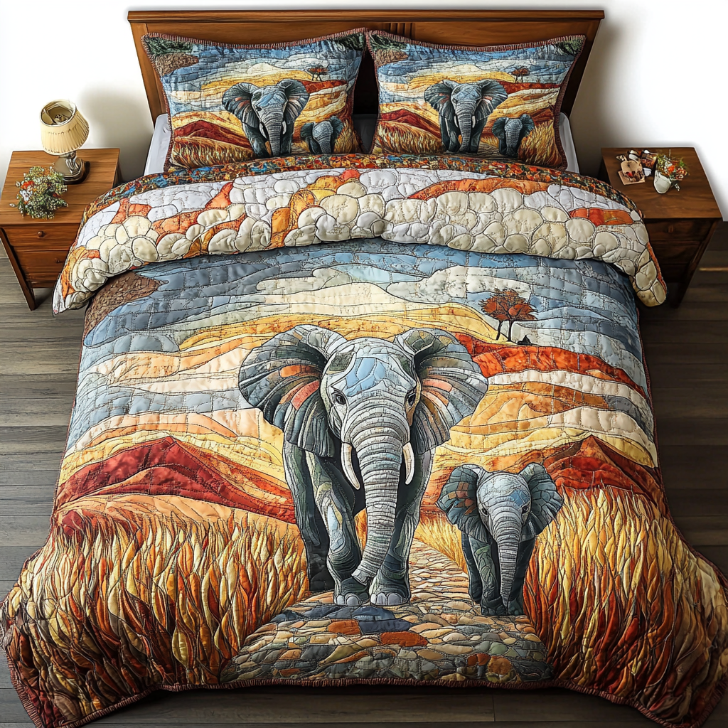 Safari Serenity Quilted Bedding Set Bed Decor Ideas Best Elephant Presents Birthday