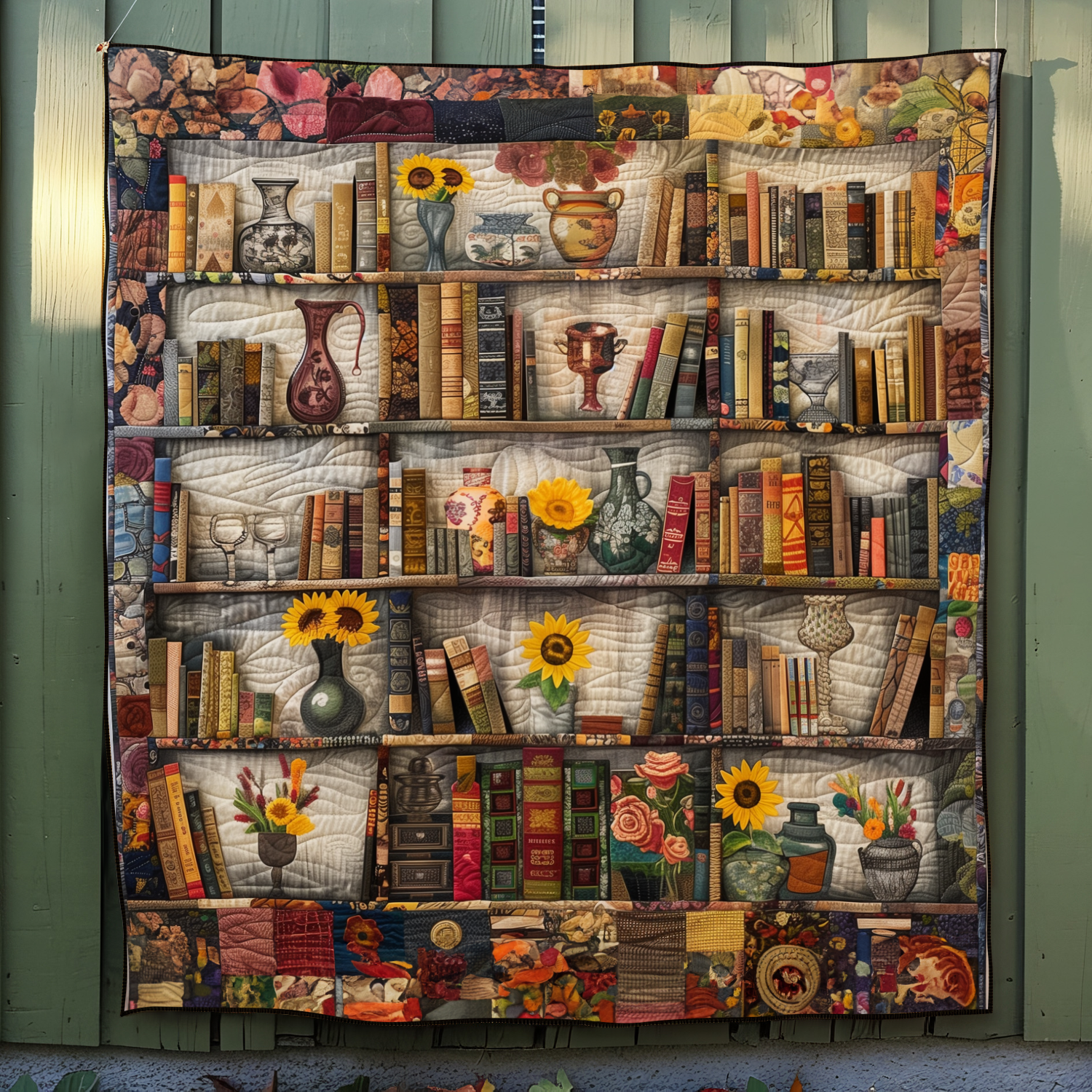 Saga Shelf Quilted Blanket Sunflower Gift Items