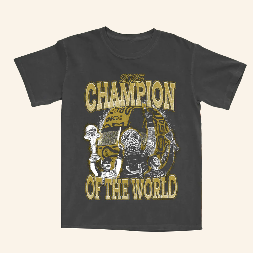 Sage And Sprout Merch 2025 Champion Of The World T-Shirt Gifts For Racing Lovers Sage And Sprout Merch 2025 Champion Of The World T-Shirt Gifts For Racing Lovers