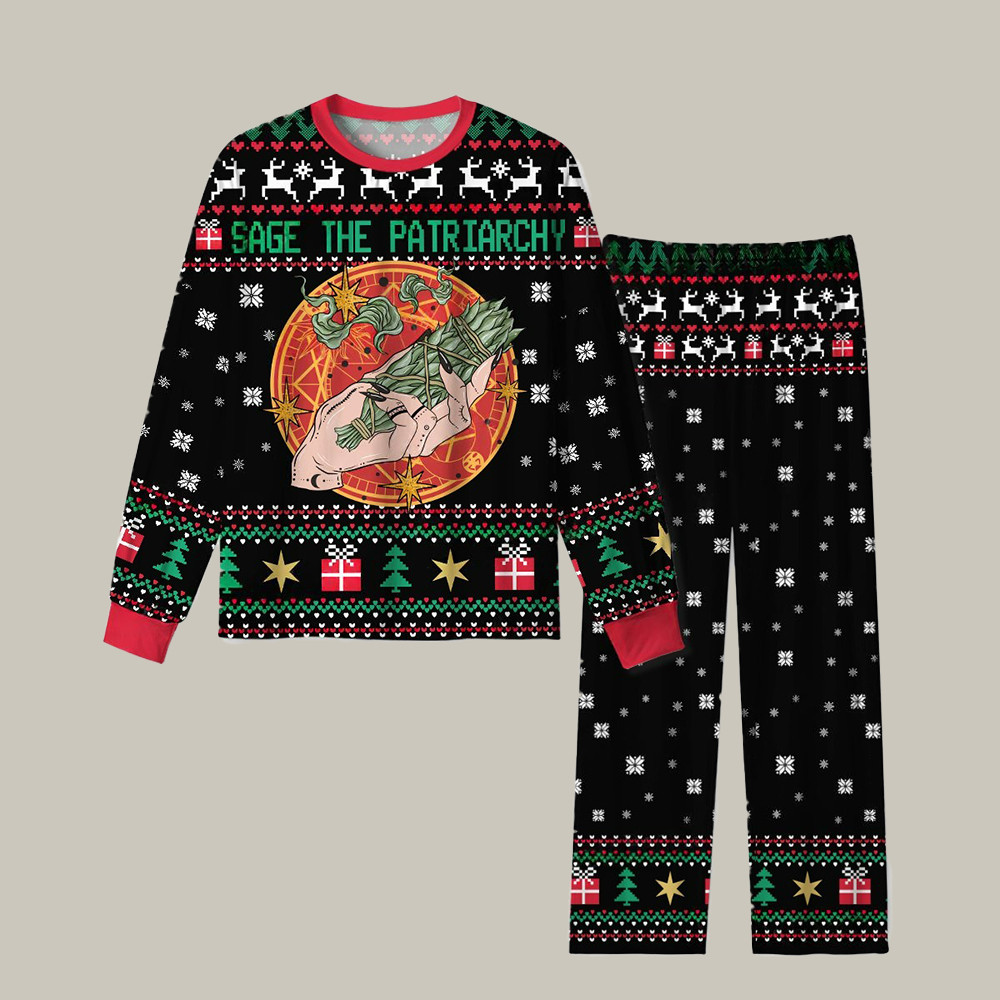 Sage The Patriarchy Christmas Pajamas Xmas Wear Witchcraft Christmas Gifts