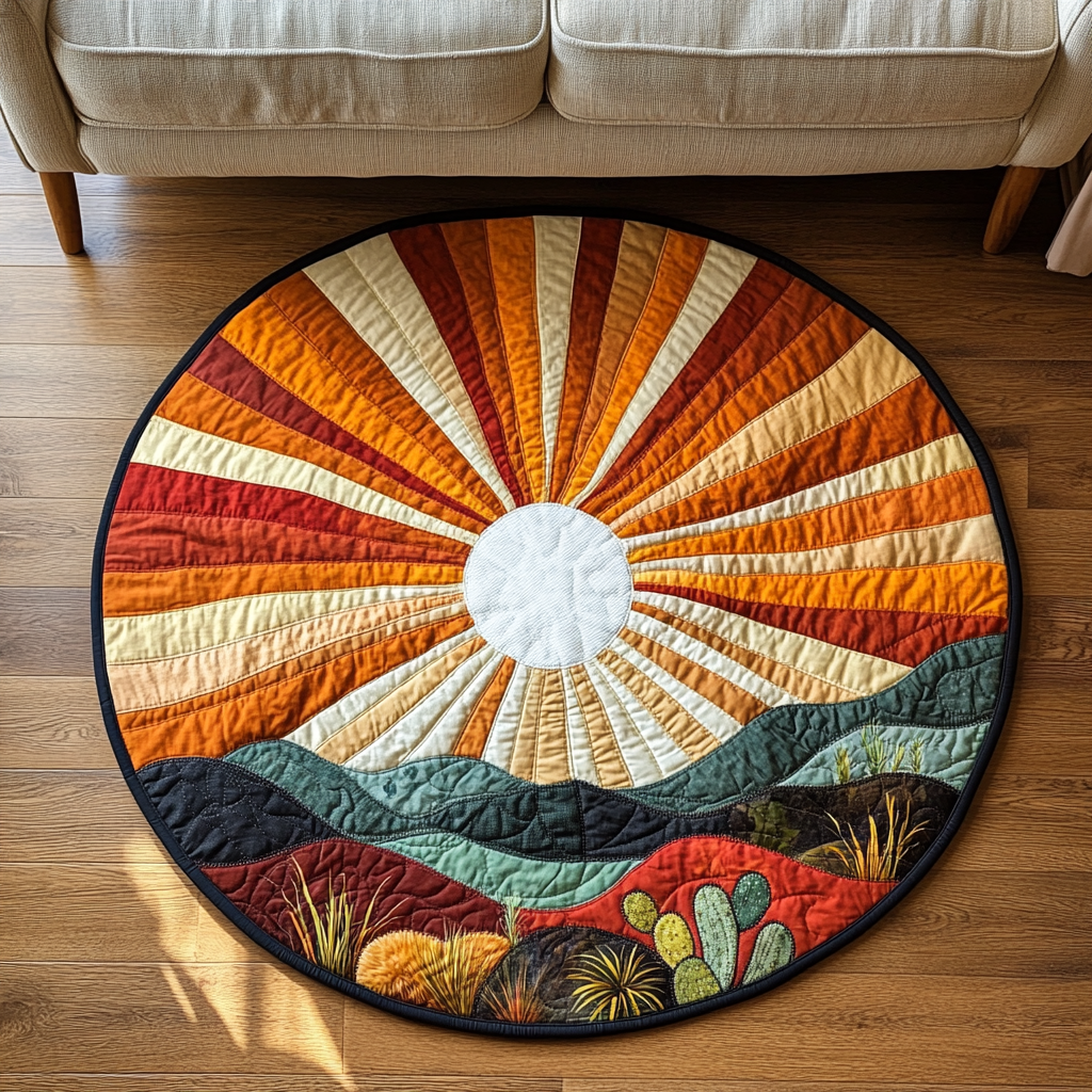 Saguaro Sky Quilted Round Mat Front Door Idea Christmas Gift For Daughter In Law