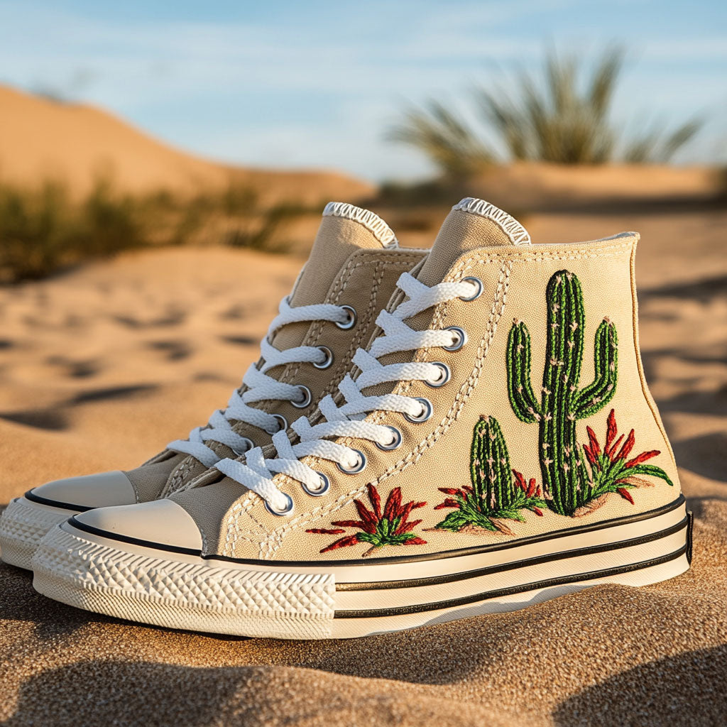 Saguaro Spirit Canvas High Tops Daily Wear Merch