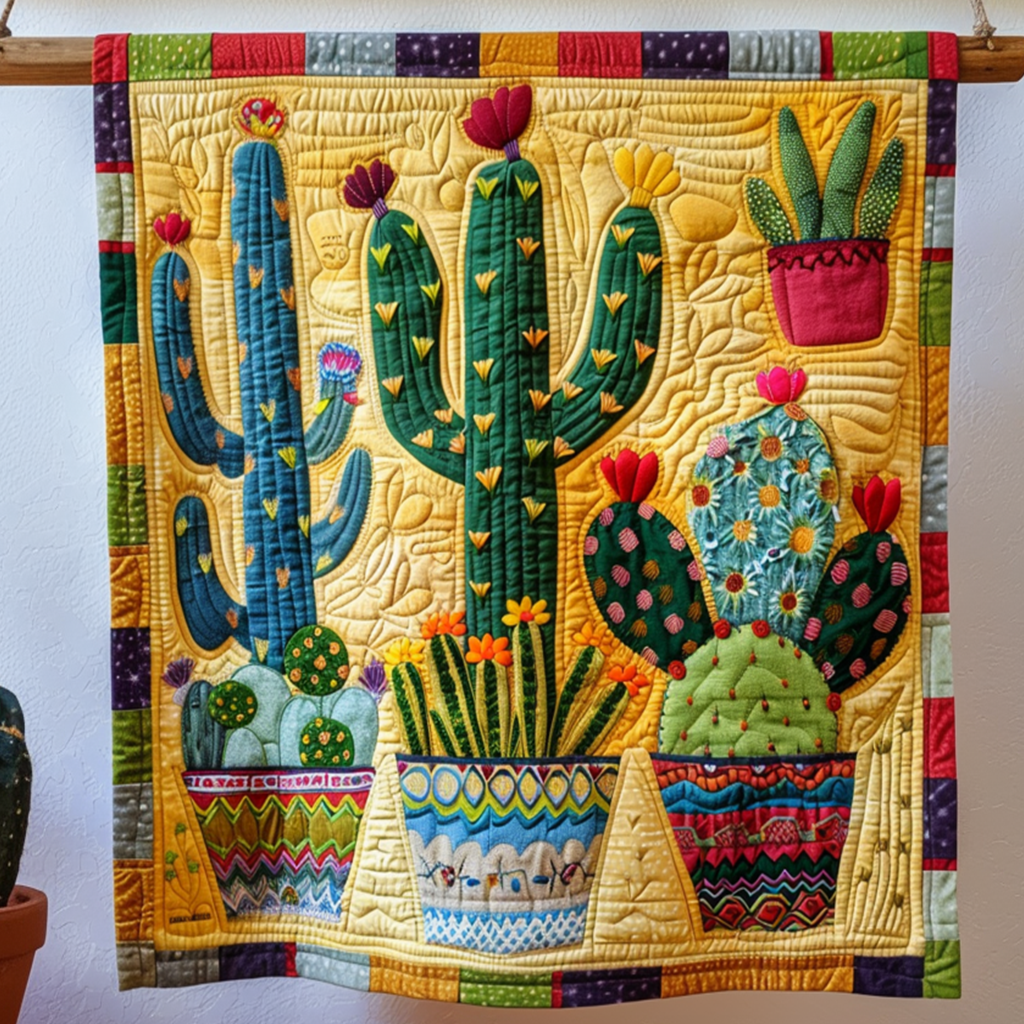 Saguaro Sunset Quilted Blanket Cute Blankets For Adults