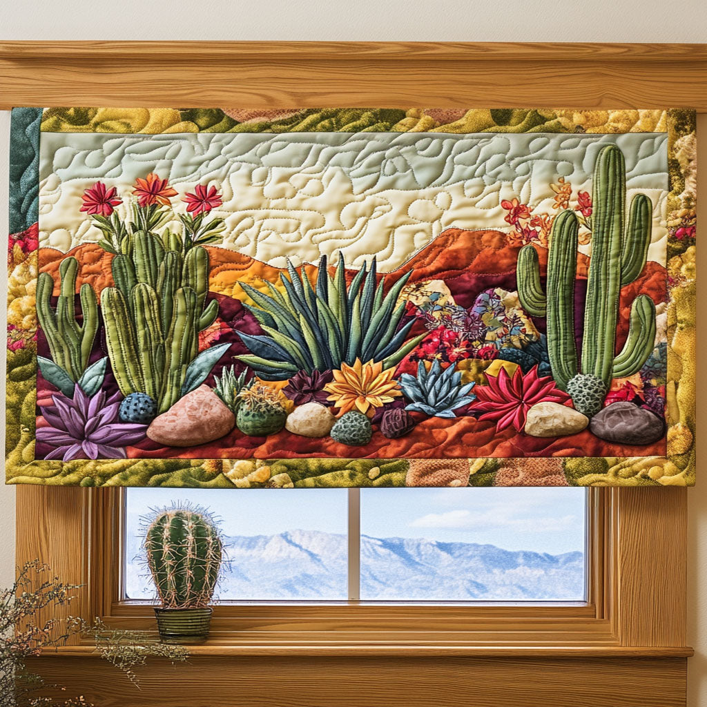 Saguaro Sunset Quilted Valance Door Entrance Decor Cactus Gifts For Ladies