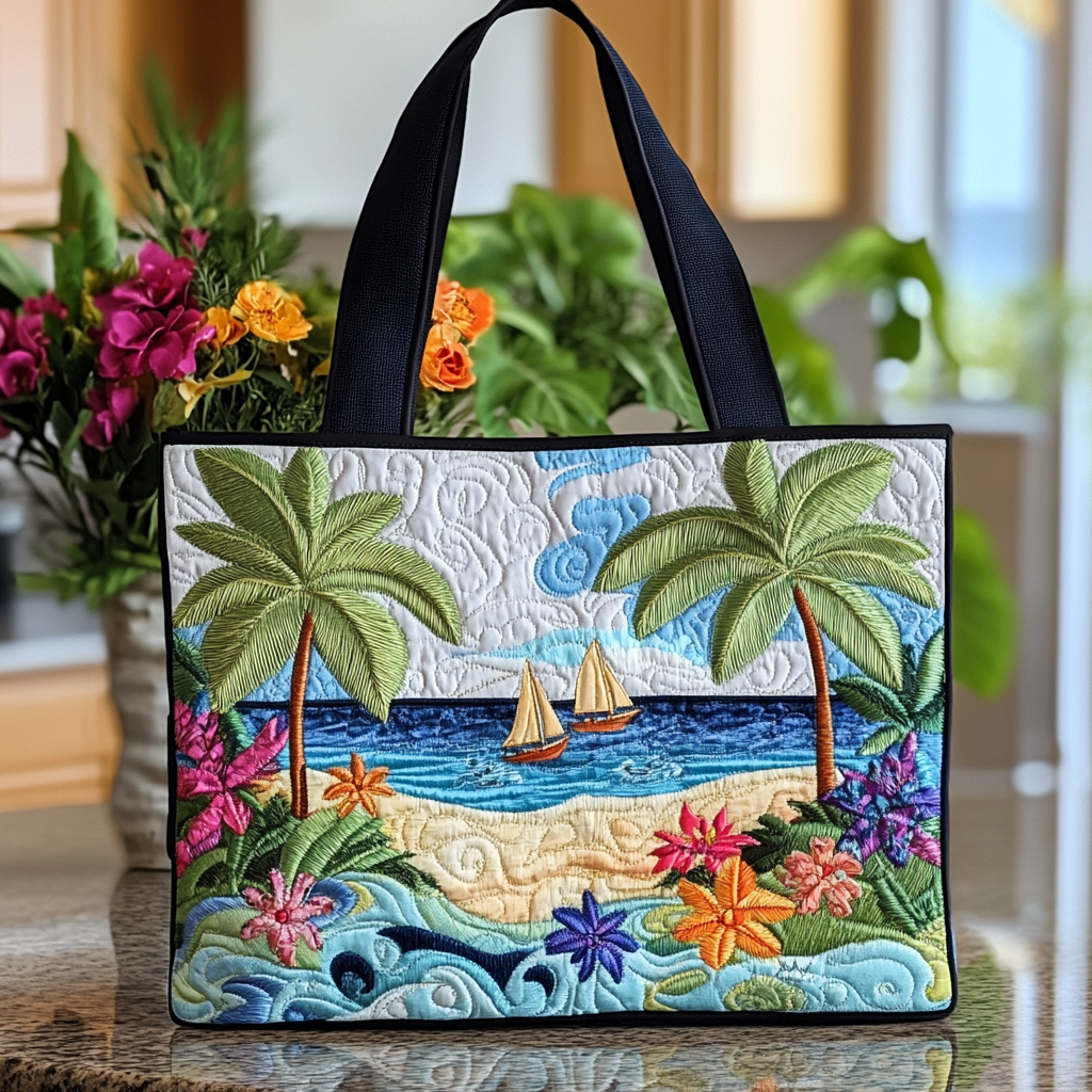 Sail Escape Quilted Tote Bag Best Gifts For Beach Lovers