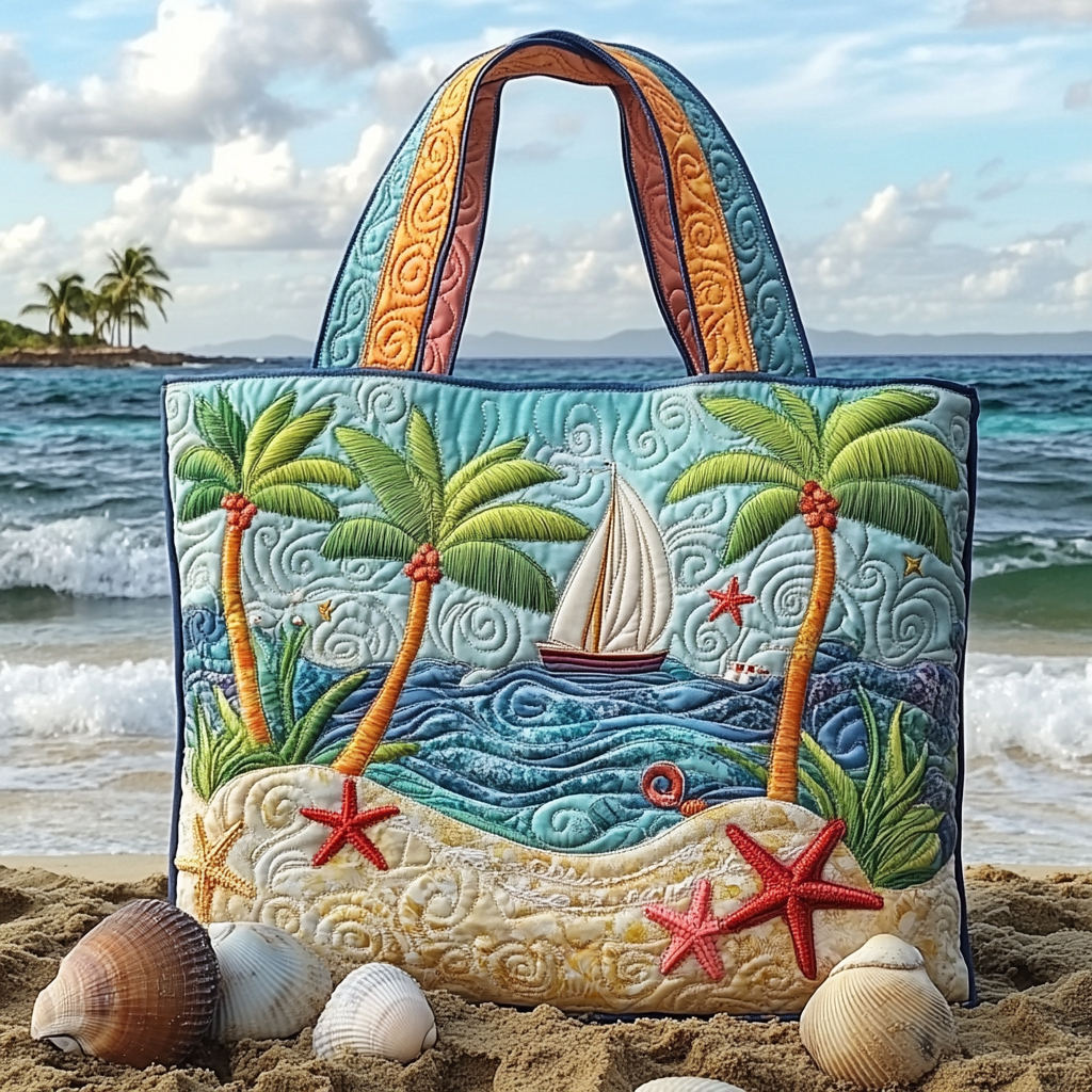Sailboat Breeze Quilted Tote Bag Gift Ideas For Ocean Lovers