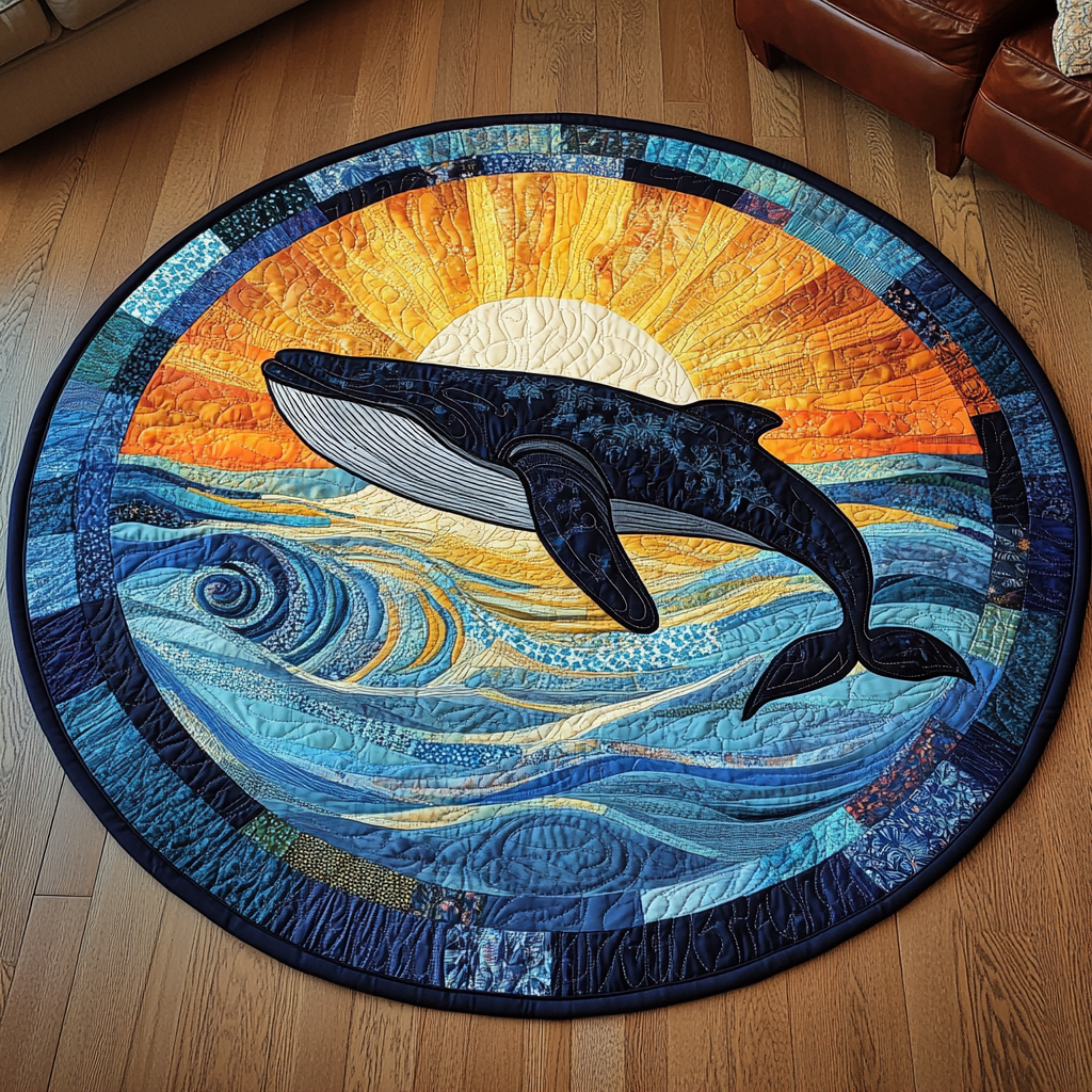 Sailor Horizon Quilted Round Mat Entryway Design Ideas Best Unique Gifts For Whale Lovers