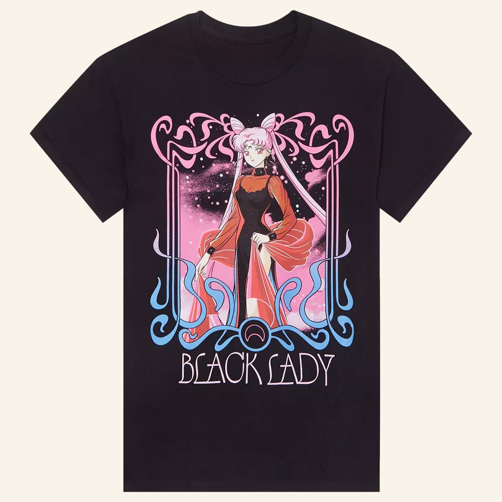 Sailor Moon Merch Black Lady Portrait T-Shirt Best Gifts For Girlfriend